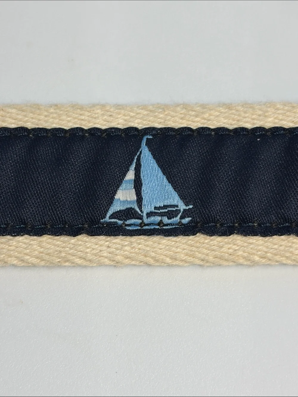 Brooke's Brothers Men's Embroidered Belt Size 38? Sailboat Anchor Preppy Frat